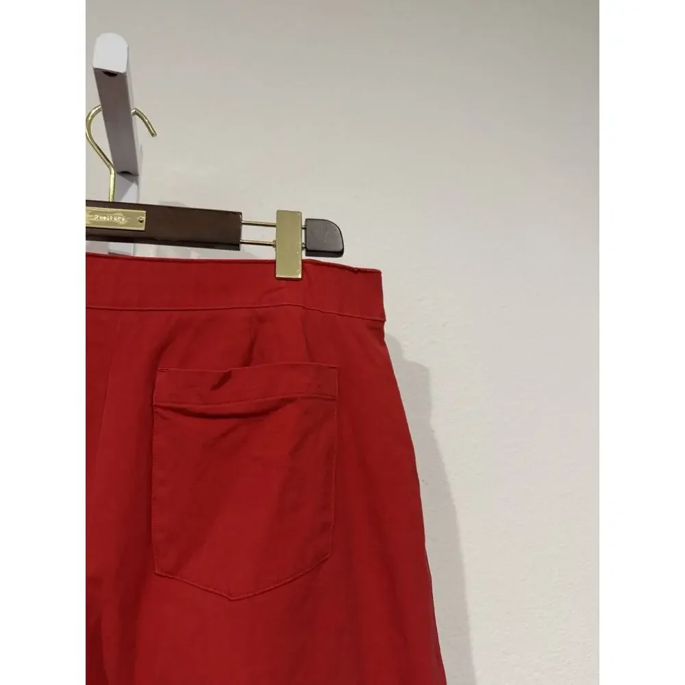 Spanx Shorts Womens L Ultimate Classic Red Pockets Stretch 20370R